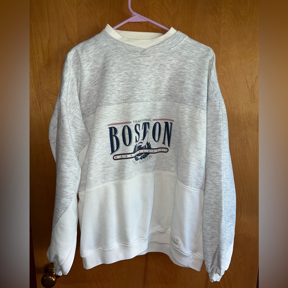 Boston Gray and White sweatshirt